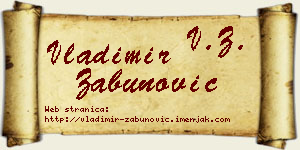 Vladimir Zabunović vizit kartica